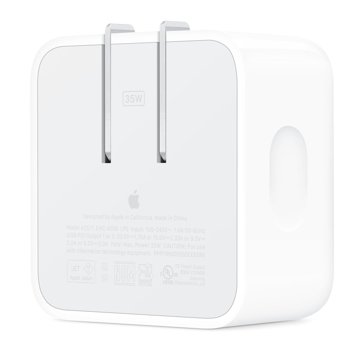 Adaptador de corriente compacto con doble puerto USB-C de 35 W